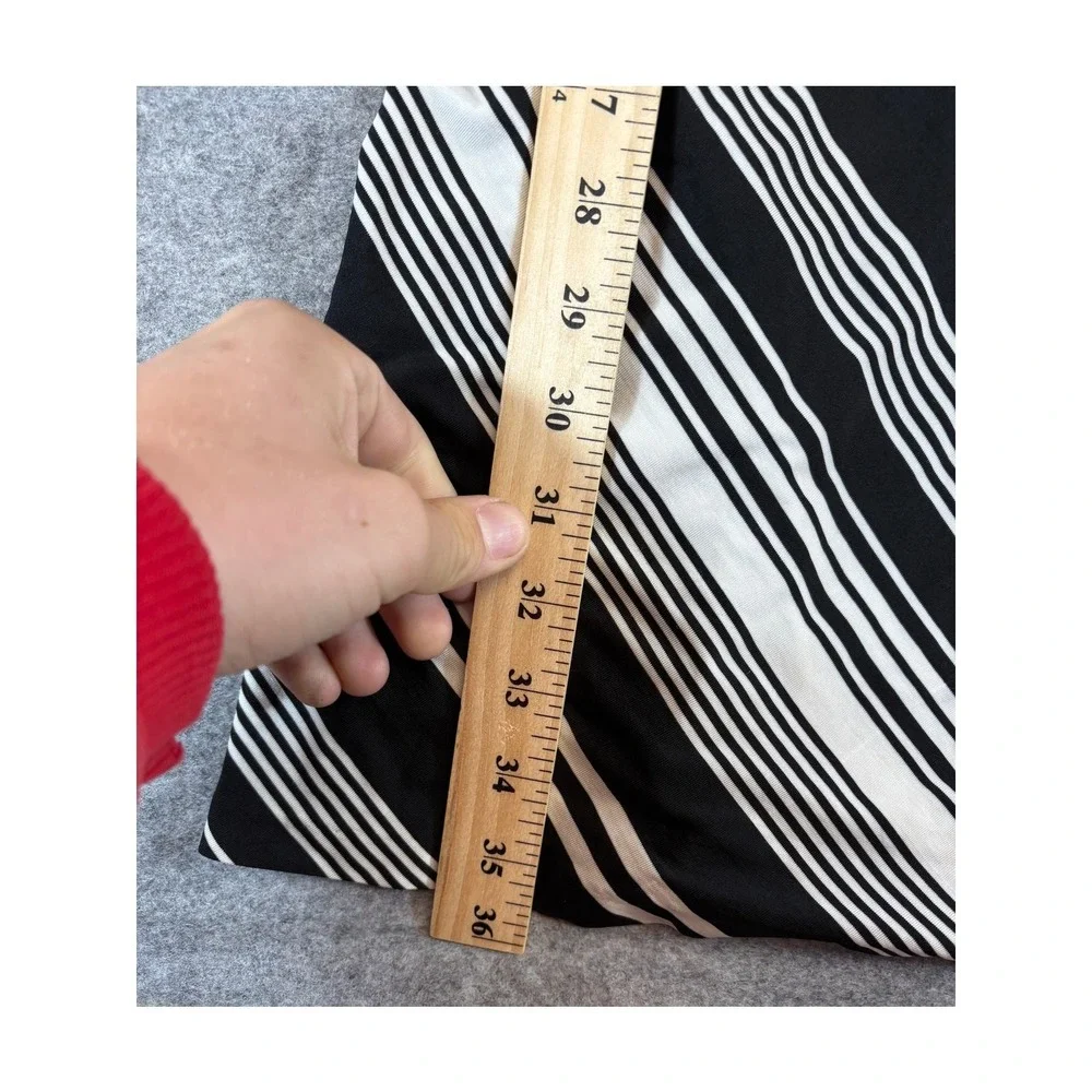 VTG 90s J. Crew Striped Maxi Skirt Medium Black USA Cute Oarsman Stretch Y2K